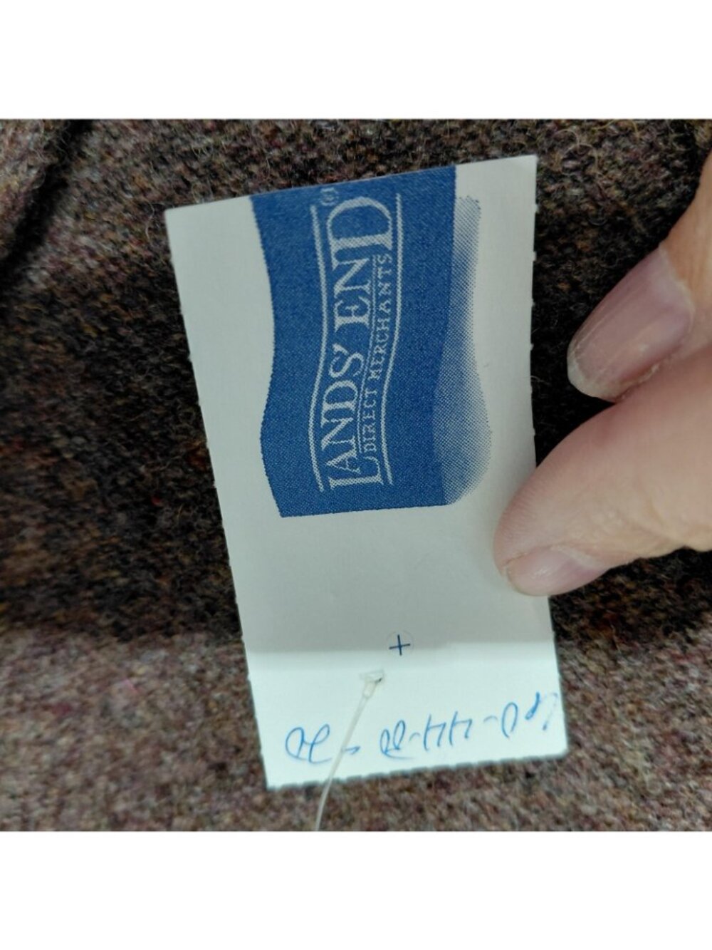 Vint Lands' End Sweater Vest Womens Large Brown Argyle Lambswool Preppy Academia - Picture 5 of 13